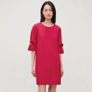 COS Pink Wool Draped Sleeves Dress Women’s Size 4 Small S